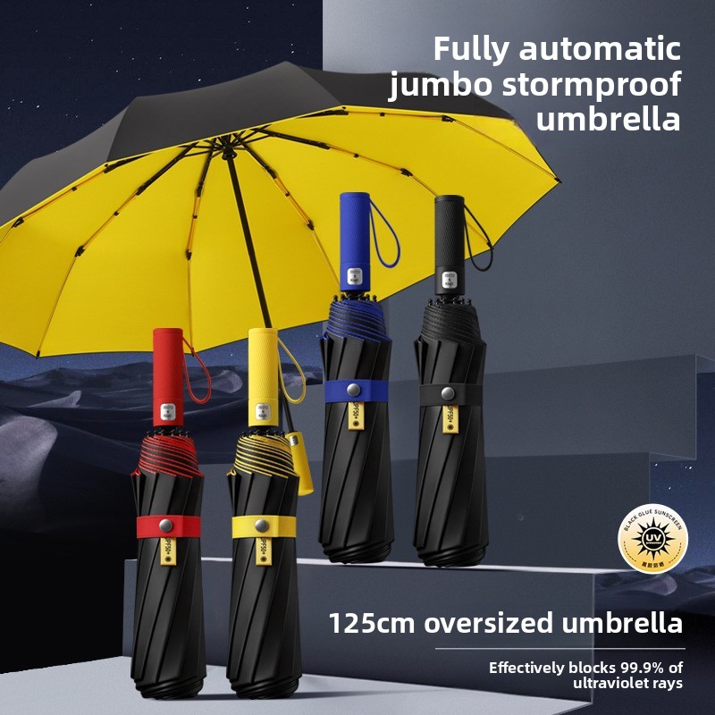 Golf Umbrella Large - ร่มพับสามตอน 125 ซม. แบบสองชั้น โครงคู่ ขนาดใหญ่พิเศษ