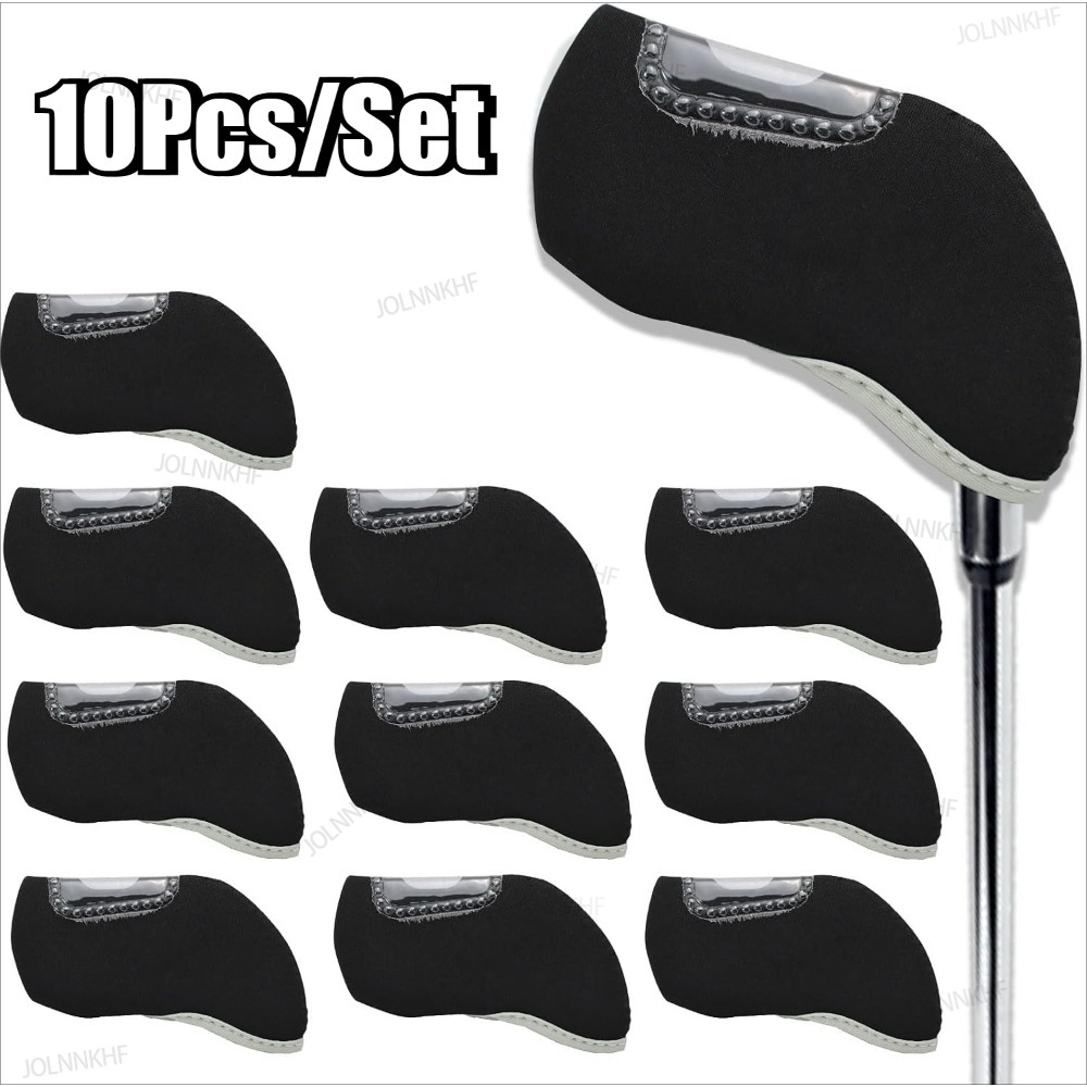 Golf Tees - คลุมหัวไม้กอล์ฟแบบใส 10 ชิ้น พร้อมหน้าต่างมองทะลุได้ อุปกรณ์เสริมสำหรับพัตเตอร์