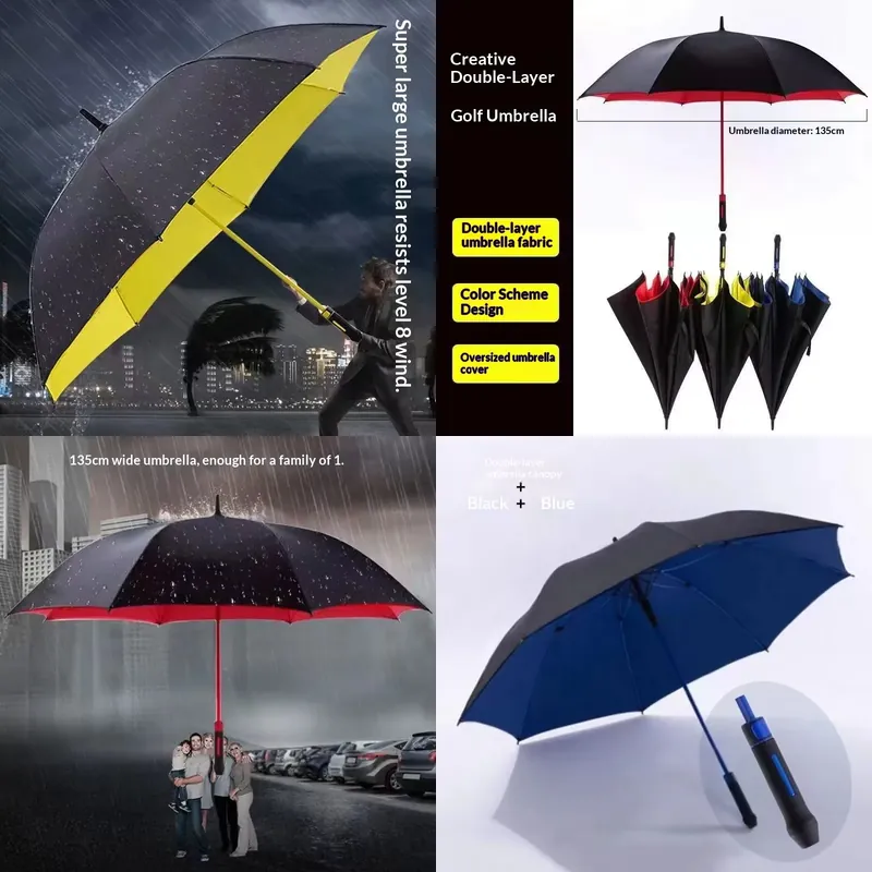 ร่มกอล์ฟกันลมขนาดใหญ่ ร่มสองชั - Golf Umbrella Large บทวิจารณ์และราคา